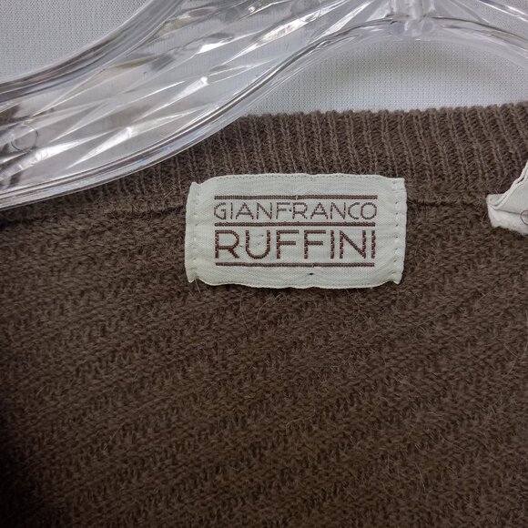 Gianfranco Ruffini VTG Alpaca Wool Sweater Italy Old Money Eclectic Grandpa Sz.L - Picture 3 of 5